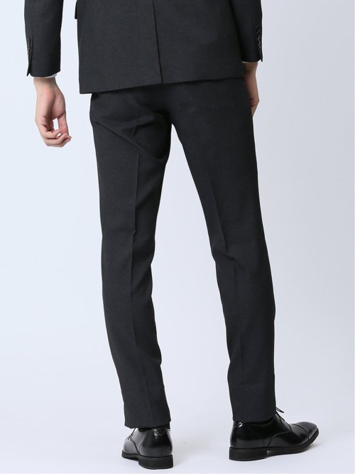 ストレッチウォッシャブル スリムフィット ノータックスラックス 無地グレー(セットアップ可能)