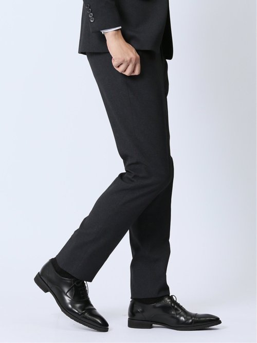 ストレッチウォッシャブル スリムフィット ノータックスラックス 無地グレー(セットアップ可能)