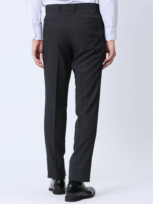 ストレッチウォッシャブル スリムフィット ノータックスラックス 無地