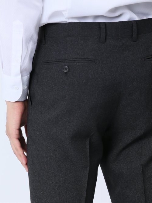 ストレッチウォッシャブル スリムフィット ノータックスラックス 無地グレー(セットアップ可能)