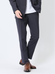 軽量 スリムフィット ノータックパンツ 千鳥紺