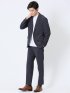軽量 スリムフィット ノータックパンツ 千鳥紺