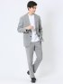 軽量 スリムフィット ノータックパンツ 千鳥シロ×クロ