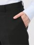 軽量 スリムフィット ノータックパンツ 組織黒