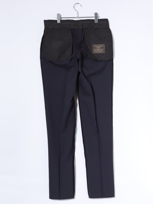 ストレッチウォッシャブル ウール混 レギュラーフィット ノータックスラックス 紺(セットアップ可能)