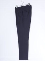 ストレッチウォッシャブル ウール混 レギュラーフィット ツータックスラックス 紺(セットアップ可能)