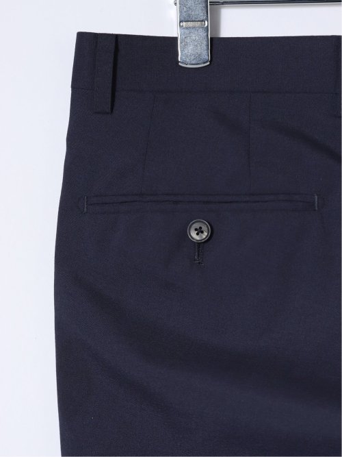 ストレッチウォッシャブル ウール混 レギュラーフィット ツータックスラックス 紺(セットアップ可能)