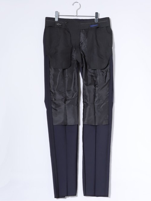 ストレッチウォッシャブル ウール混 レギュラーフィット ツータックスラックス 紺(セットアップ可能)