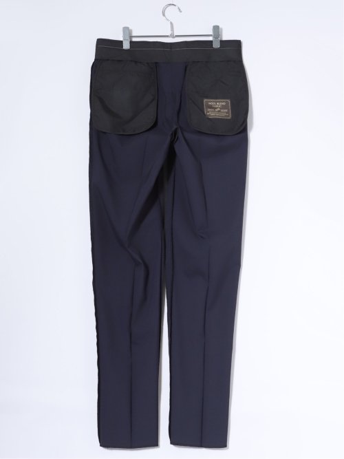 ストレッチウォッシャブル ウール混 レギュラーフィット ツータックスラックス 紺(セットアップ可能)