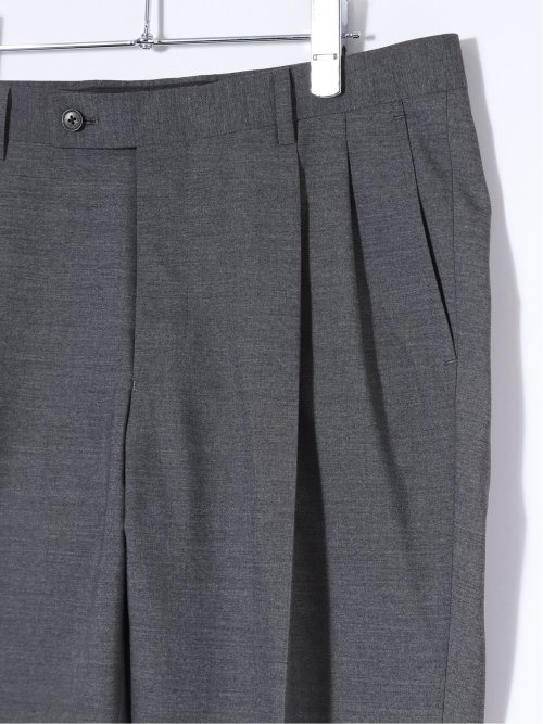 ストレッチウォッシャブル ウール混 レギュラーフィット ツータックスラックス グレー(セットアップ可能)