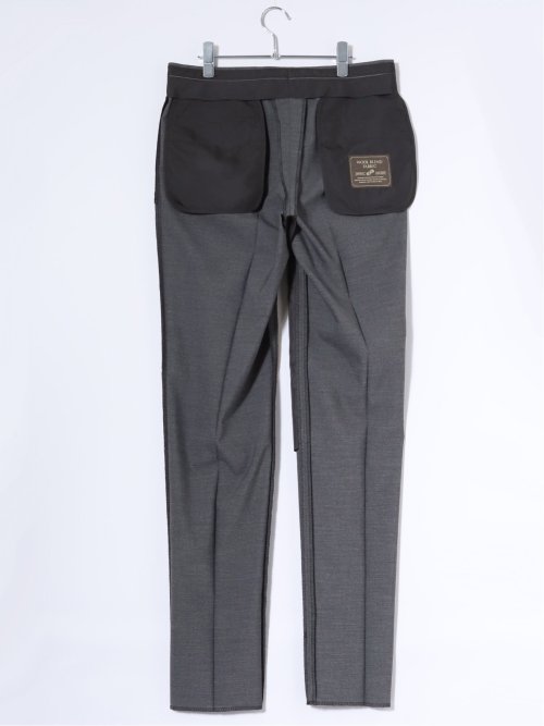 ストレッチウォッシャブル ウール混 レギュラーフィット ツータックスラックス グレー(セットアップ可能)