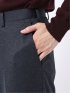 スラックス メンズ ビジネス セットアップ可能 ストレッチ ウォッシャブル レギュラー ノータック テーパード メランジ ジャージ 紺