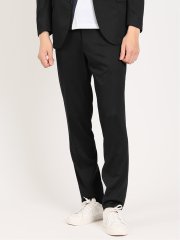 軽量ジャージ レギュラーフィット ノータックパンツ 黒(セットアップ可能)