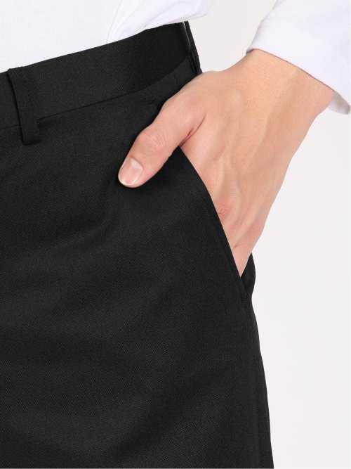 軽量ジャージ レギュラーフィット ノータックパンツ 黒(セットアップ可能)