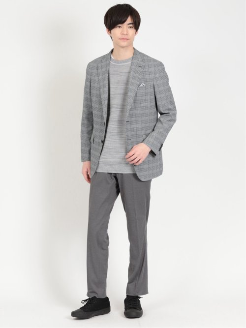 軽量ジャージ レギュラーフィット ノータックパンツ グレー(セットアップ可能)