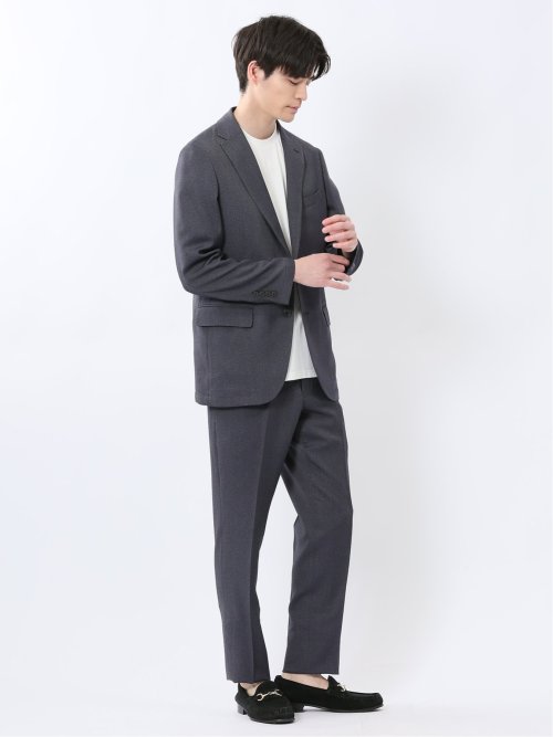 軽量メッシュ レギュラーフィット ノータックパンツ デニム調(セットアップ可能)