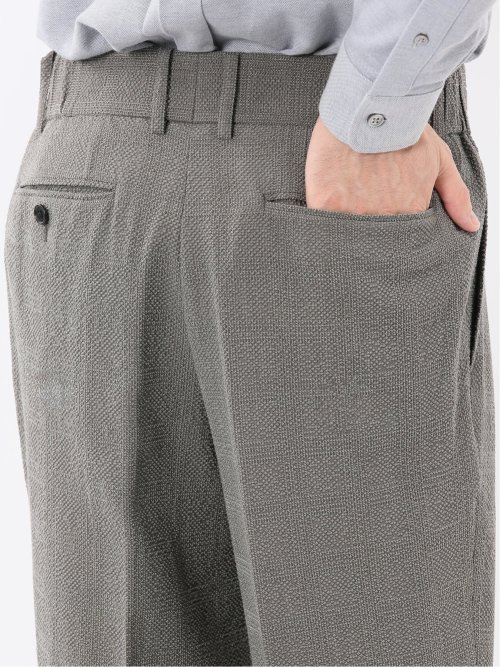 ウール混サッカー ツータックスラックス(セットアップ可能)