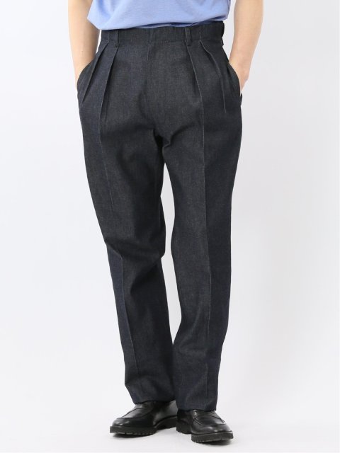 カイハラ デニム ツータック トラウザーパンツ(セットアップ可能)