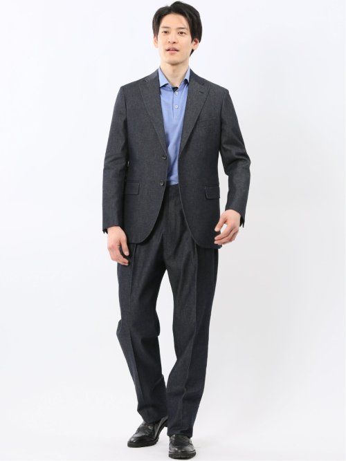 カイハラ デニム ツータック トラウザーパンツ(セットアップ可能)