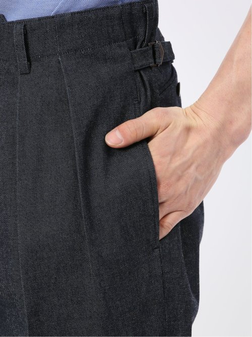 カイハラ デニム ツータック トラウザーパンツ(セットアップ可能)