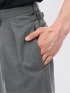 ウール混 ツータック ワイド スラックス ライトグレー