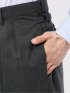 ウール混 ツータック ワイド スラックス グレー