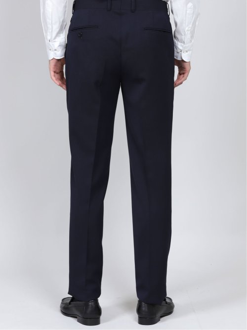 マルゾット/MARZOTTO ウール混 ツータックパンツ 紺(セットアップ可能)