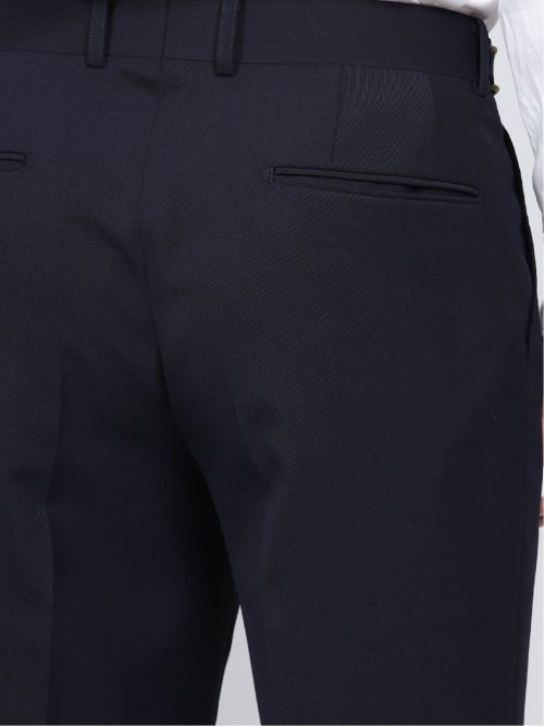 マルゾット/MARZOTTO ウール混 ツータックパンツ 紺(セットアップ可能)