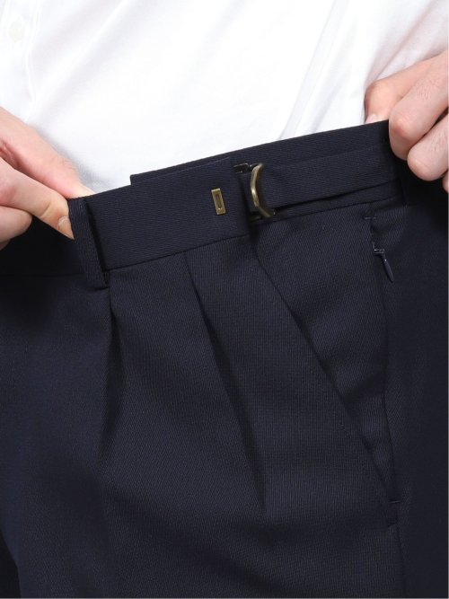 マルゾット/MARZOTTO ウール混 ツータックパンツ 紺(セットアップ可能)