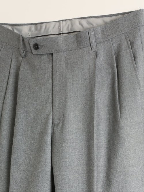 ウール混 スリムフィット ツータックスラックス ライトグレー