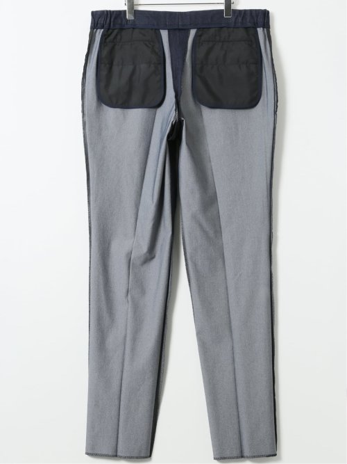 【大きいサイズ】スラックス メンズ ビジネス パンツ セットアップ可能 ストレッチ デニム調 ノータック テーパード グランバック