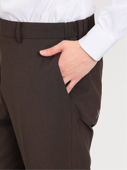 ウールライク ストレッチ スリムフィット ノータックパンツ(セットアップ可能)