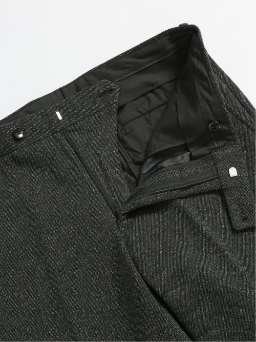 ウール混ジャージ スリムパンツ 黒(セットアップ可能)