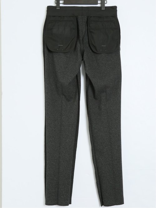 ウール混ジャージ スリムパンツ 黒(セットアップ可能)