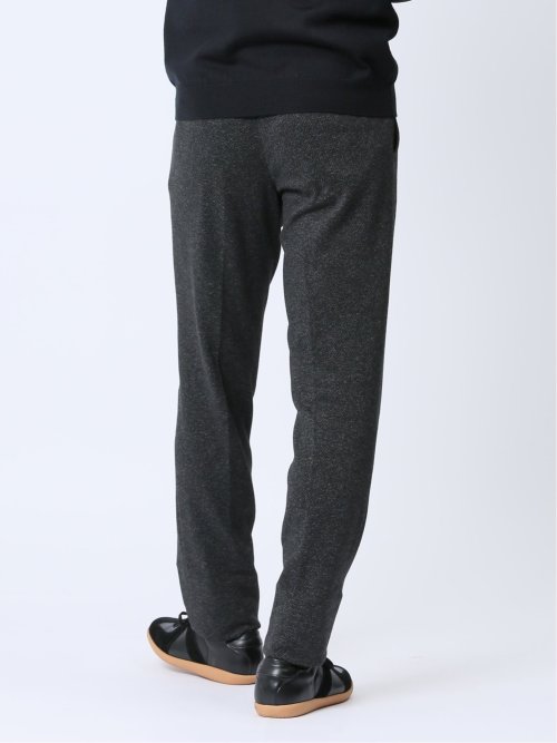 ウール混ジャージ スリムパンツ 黒(セットアップ可能)