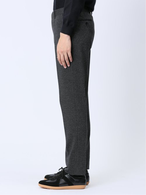 ウール混ジャージ スリムパンツ 黒(セットアップ可能)