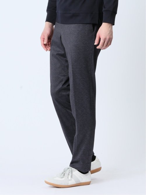 プリントポンチジャージ レギュラーフィット ノータックパンツ グレー(セットアップ可能)