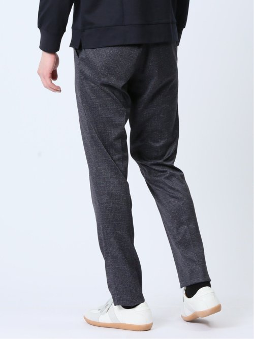 プリントポンチジャージ レギュラーフィット ノータックパンツ グレー(セットアップ可能)