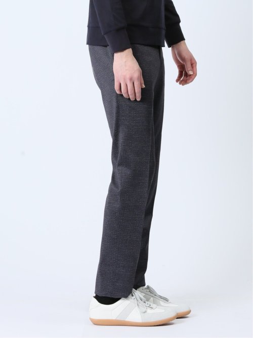 プリントポンチジャージ レギュラーフィット ノータックパンツ グレー(セットアップ可能)