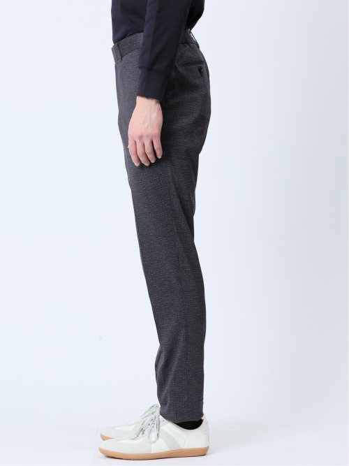 プリントポンチジャージ レギュラーフィット ノータックパンツ グレー(セットアップ可能)