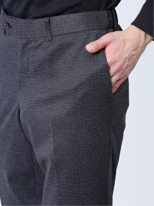 プリントポンチジャージ レギュラーフィット ノータックパンツ グレー(セットアップ可能)