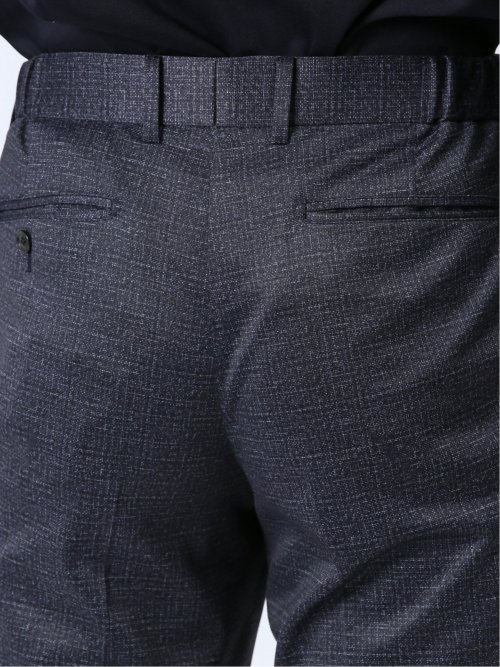 プリントポンチジャージ レギュラーフィット ノータックパンツ グレー(セットアップ可能)