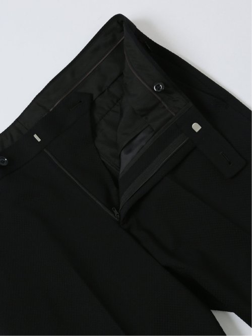 ストレッチウォッシャブル レギュラーフィット ノータックパンツ バスケット黒(セットアップ可能)