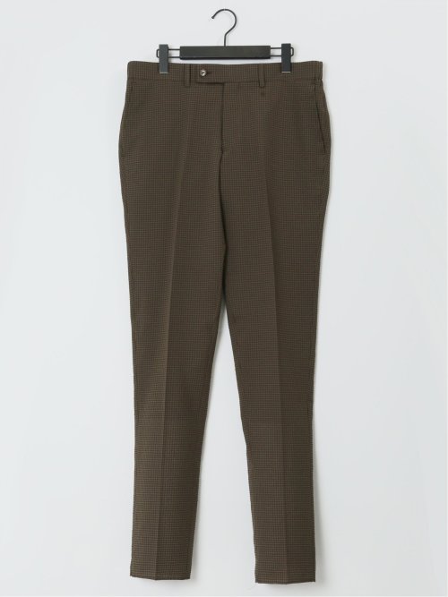 ドットエア レギュラーフィット ノータックパンツ 茶(セットアップ可能)