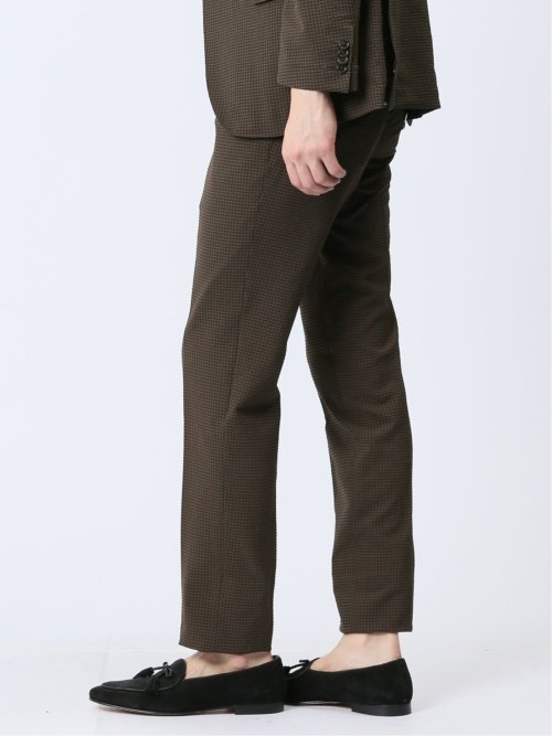 ドットエア レギュラーフィット ノータックパンツ 茶(セットアップ可能)