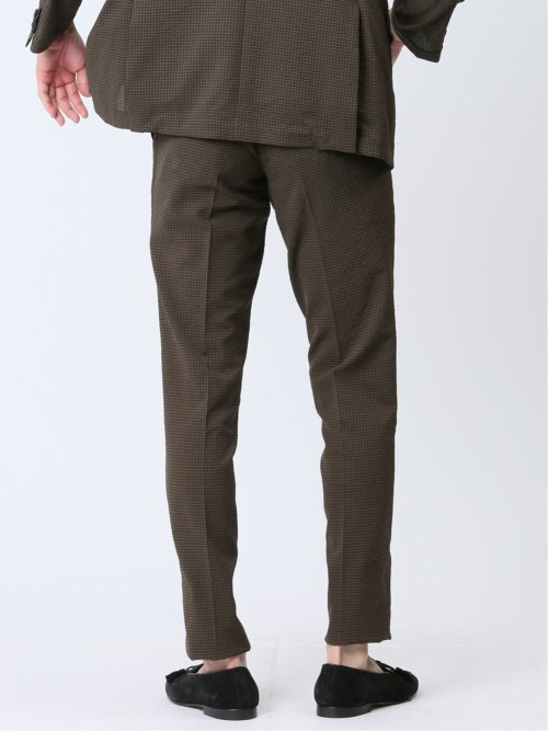 ドットエア レギュラーフィット ノータックパンツ 茶(セットアップ可能)