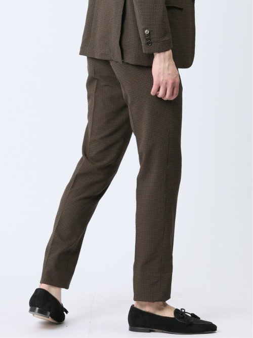 ドットエア レギュラーフィット ノータックパンツ 茶(セットアップ可能)