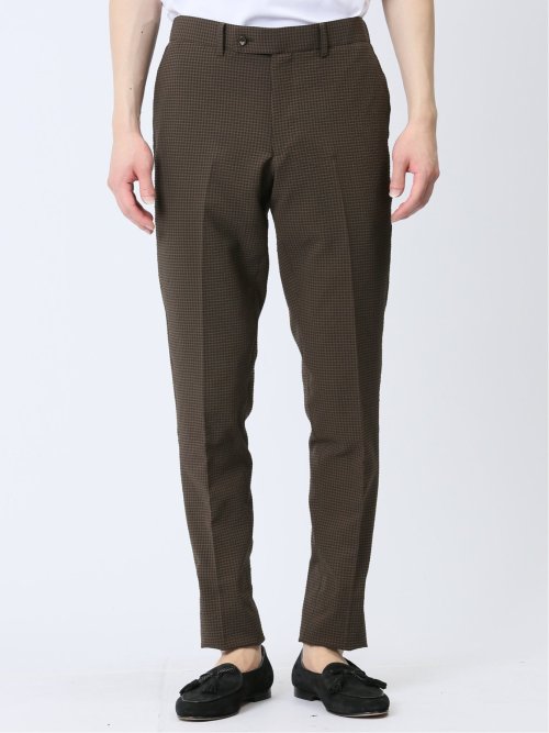 ドットエア レギュラーフィット ノータックパンツ 茶(セットアップ可能)