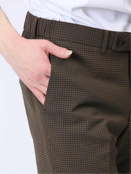 ドットエア レギュラーフィット ノータックパンツ 茶(セットアップ可能)