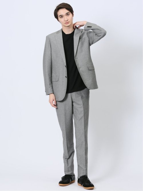 ストレッチ レギュラーフィット ノータックパンツ カルゼ(セットアップ可能)